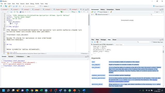 Ders 3: R Markdown'da HTML Belgesine Biçimlendirme Opsiyonları Ekleme: İçerik Tablosu смотреть онлайн