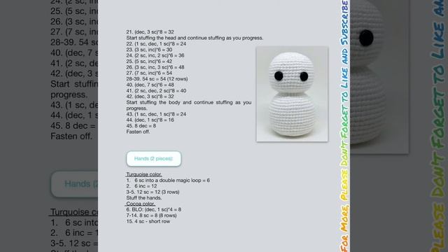 Amigurumi Snowman Free Pattern смотреть онлайн