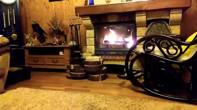Камин,огонь.. Зимний вечер на даче. смотреть онлайн