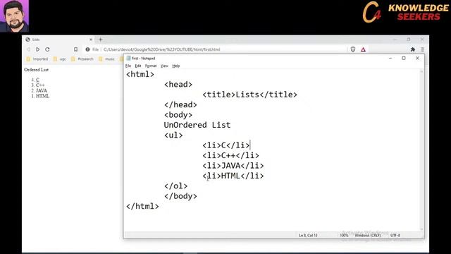 LISTS: Unordered List, Ordered Lists, Definition lists смотреть онлайн