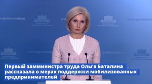 Брифинг первого заместителя Министра труда и социальной защиты Ольги Баталиной