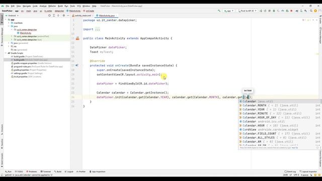 Android Studio DatePicker with Java смотреть онлайн