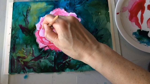 Мастер класс. Рисуем цветок розы акварелью. Часть 11. смотреть онлайн