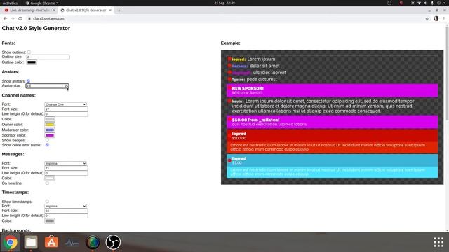OBS Studio - Add Custom CSS For Youtube Live Chat