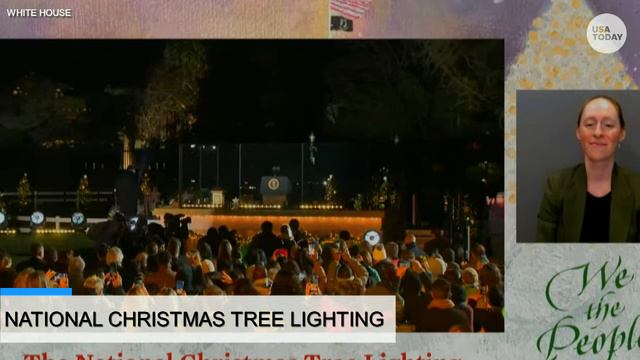 Watch: Bidens host annual White House Christmas tree lighting смотреть онлайн
