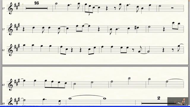 Michael Bublé - Holly Jolly Christmas - Solo Alto Sax Sheet Music - Original Key смотреть онлайн