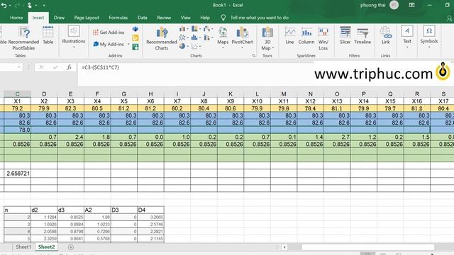 VẼ BIỂU ĐỒ I-MR BẰNG EXCEL - biểu đồ X-MR смотреть онлайн