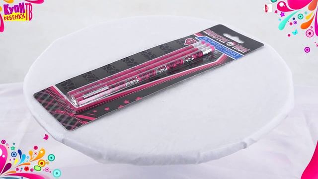 Monster High Карандаши с ластиком, 3 шт MSTR 12S 102 BL3 смотреть онлайн