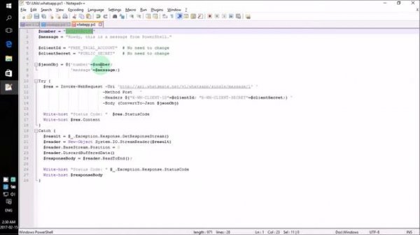 How to send WhatsApp messages from PowerShell script