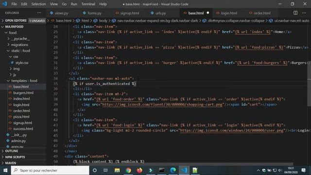 Fast food web application part12: Authenticate, Login, Logout (Django / JS) смотреть онлайн