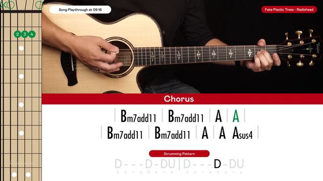 Fake Plastic Trees Guitar Tutorial - Radiohead Guitar Lesson |Chords & Strumming| смотреть онлайн