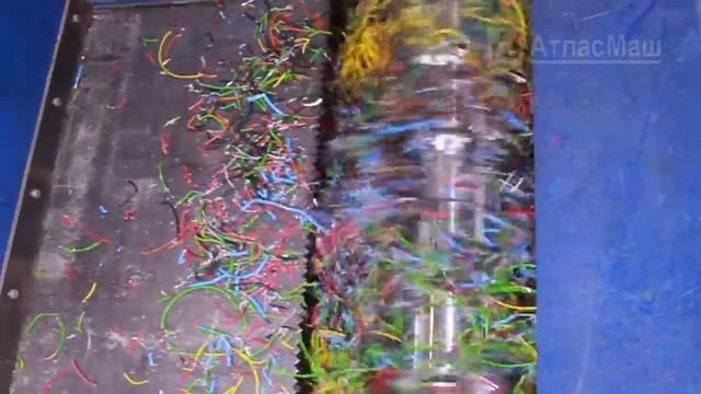 Дробление кабеля и провода на шредере промышленном WN-1100 Атласмаш смотреть онлайн