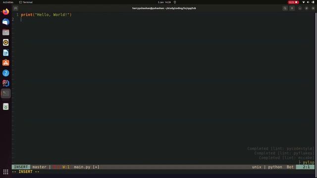 Nvim Integrated with LSP server for Python смотреть онлайн