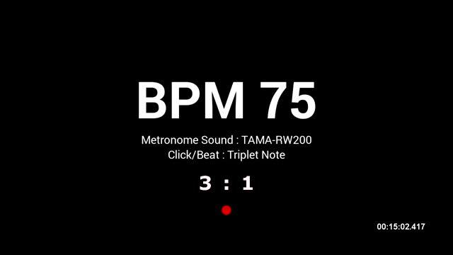 Metronome BPM 75 / TAMA-RW200 / Triplet смотреть онлайн