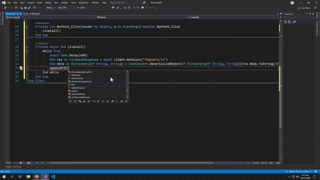 Retrieve/Get Live Data Updates From Firebase | VB.Net English смотреть онлайн