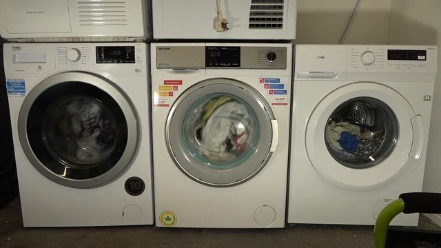 Wash race - Beko vs Sharp vs logik / Full load Wash and dry cycle. смотреть онлайн
