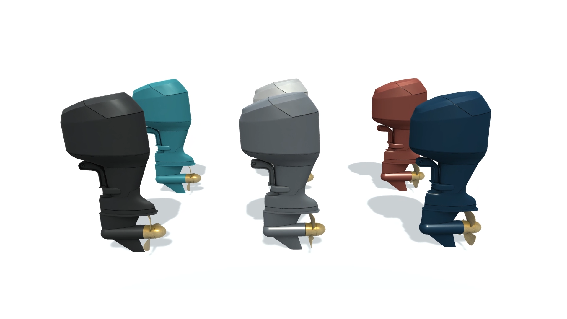 Simple 3D model.  Boat motor B.  Лодочный мотор.