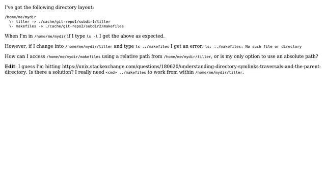 Unix & Linux: Relative symlinks not resolving in subdirectory смотреть онлайн
