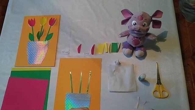 Аппликация "Весенние цветы" смотреть онлайн