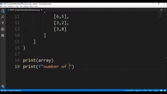 numpy array print number of dimensions смотреть онлайн