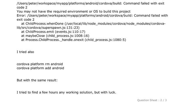 Android : Cordova : [Error: Please install Android target: "android-21" смотреть онлайн