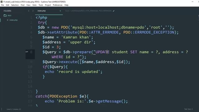 (8/8) PHP PDO Tutorials Update And Delete Data Prepare Statement In Urdu/Hindi смотреть онлайн