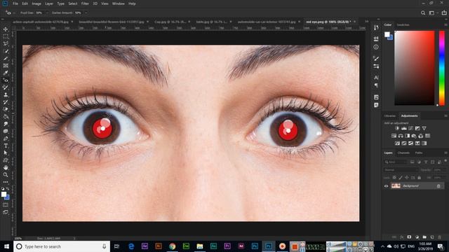 Red Eye Tool - Adobe Photoshop CC 2019 смотреть онлайн