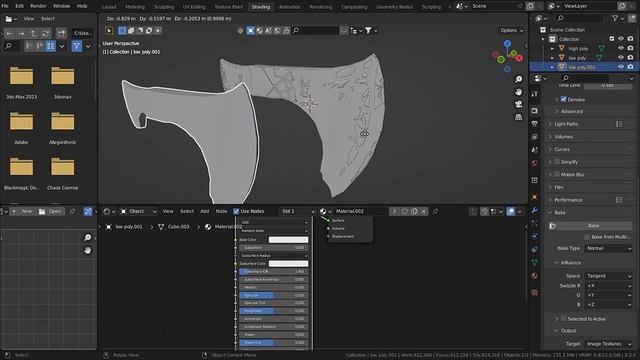 How to Transfer High poly details to Low poly object in Blender смотреть онлайн