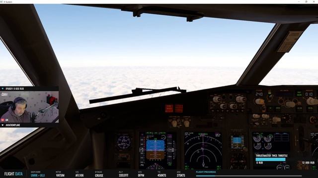 X-Plane 12 / Zibo 738 v.2.9 / Pulkovo Online Day / UMKK - ULLI смотреть онлайн