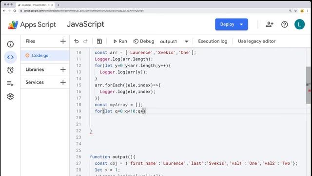 Google Apps Script Course 3 Loops Conditions JavaScript смотреть онлайн