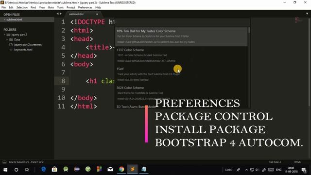 Install Bootstrap 3 and Bootstrap 4 Autocomplete Package in Sublime Text 3 смотреть онлайн