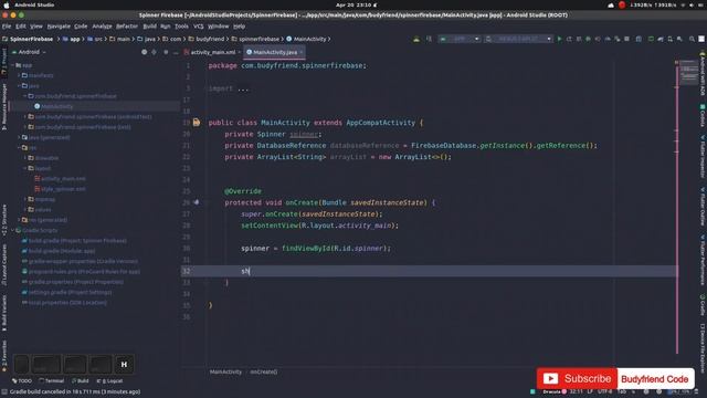 Spinner Firebase Android Studio смотреть онлайн