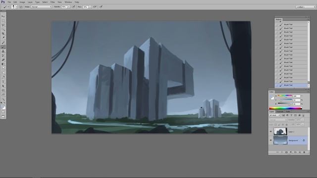 Рисуем таинственные скалы в Adobe Photoshop | уроки для новичков смотреть онлайн