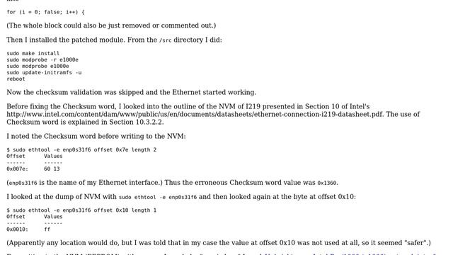 How to repair the checksum of the non-volatile memory (NVM) of Intel Ethernet Controller I219-V... смотреть онлайн
