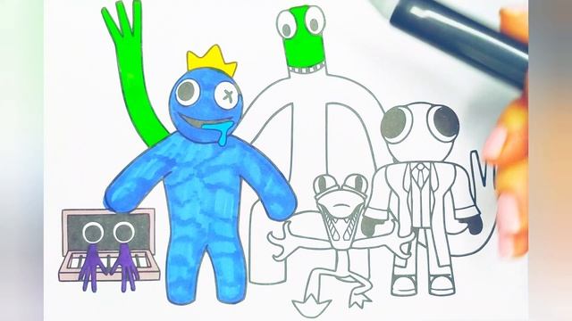 ALL RAINBOW FRIENDS - Rainbow Friends Roblox coloring pages смотреть онлайн