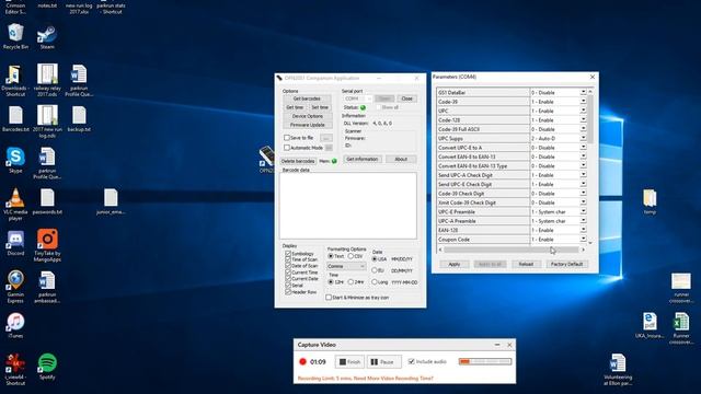 Opticon 2001 barcode scanner - change settings for parkrun смотреть онлайн
