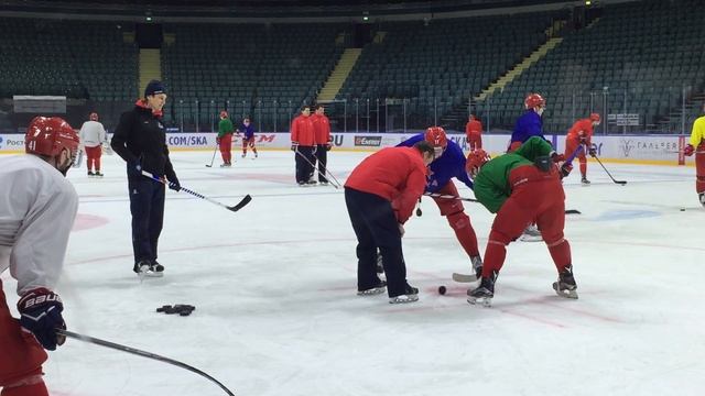 Раскатка ЦСКА перед матчем с ХК СКА в Санкт-Петербурге смотреть онлайн