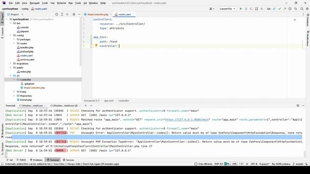 Создание роутов в файле routes.yaml в Symfony смотреть онлайн