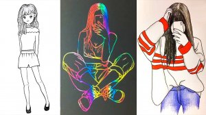 РИСУЕМ ПОЗЫ - ЧЕЛОВЕЧЕСКОЕ ТЕЛО И ОДЕЖДУ. Скретч-арт