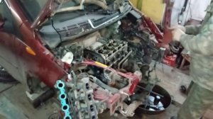 Замена прокладки ГБЦ Чери Кимо/Indis метки ГРМ.