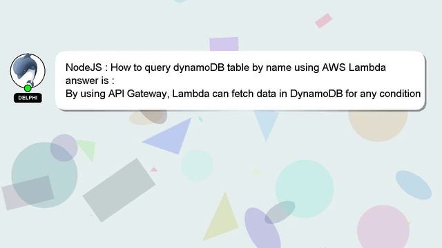 NodeJS : How to query dynamoDB table by name using AWS Lambda смотреть онлайн