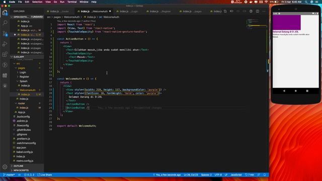 Menghilangkan Default Header React Navigation & Implementasi Welcome Auth Part 1 (O-JOL FrontEnd RN смотреть онлайн