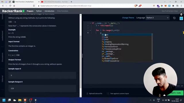 ಕನ್ನಡದಲ್ಲಿ HackerRank Print Function Python Challenge Explained | Learn Python in Kannada #33 смотреть онлайн