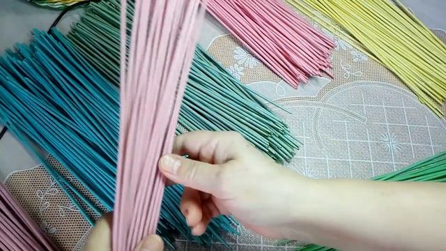 Какие красивые получились цвета. Результат покраски бумажной лозы краской для яиц