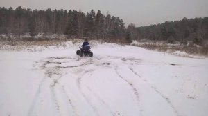 Квадроцикл 75 кубиков Вариатор по первому снегу