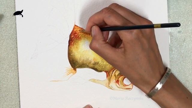Gold Fish in Watercolors Painting Tutorial смотреть онлайн