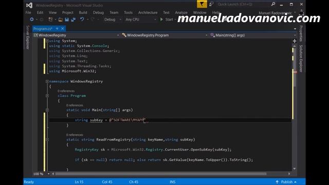 C# 6.0 Tutorial - Advanced - 51. Read And Write Into The Windows Registry смотреть онлайн