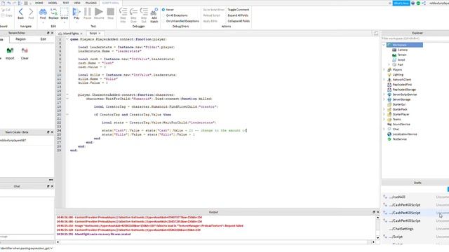Roblox studio how to create a cash per kill script смотреть онлайн