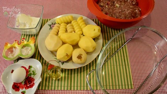 Фаршированный мясом картофель, запеченный в духовке! смотреть онлайн