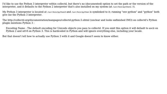 Using collectd with Python 3 смотреть онлайн